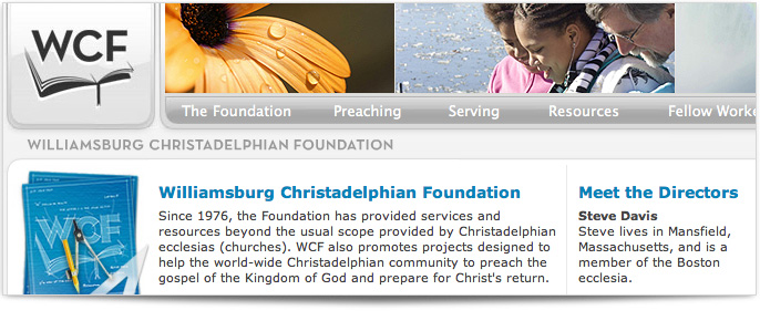 The Williamsburg Christadelphian Foundation Website redesign